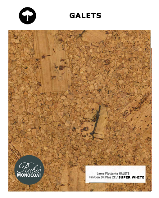 Parquet flottant clipsable Liège Galets finition rubio Oil plus 2 c teinte Pure