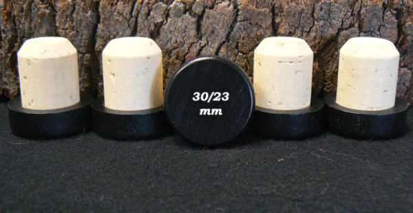 Bouchon tete bois noir 34/30/23mm en vente sur Âme du liège