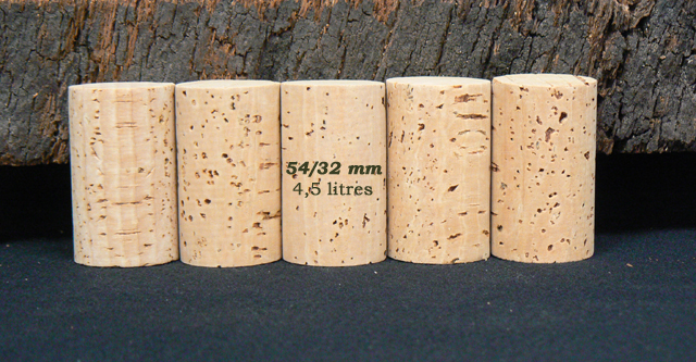 Bouchons de liège Cylindriques 54 x 32 mm – liège Naturel pour REHOBOAMS  (4,5 litres)